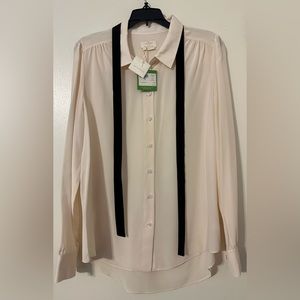 Bow Tie Blouse color LIGHT SHALE size XL with tags